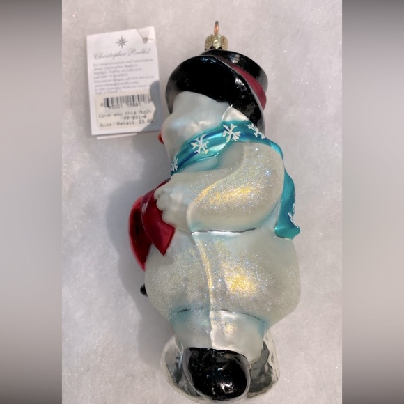 Vintage Christopher Radko Love You This Much Snowman Ornament - Picture 5 of 7